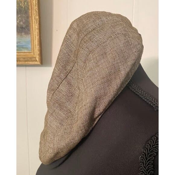 Dorfman DPG 1921 Linen Ivy Flat Cap Brown Gray with Black Underside XL/Large - Picture 2 of 7